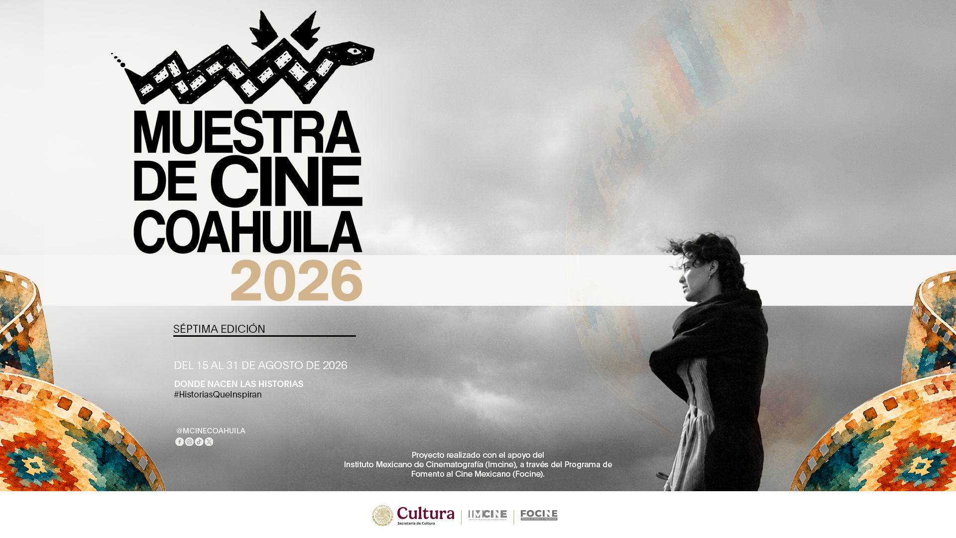 Cartel oficial de la Séptima Edición de la Muestra de Cine Coahuila 2026